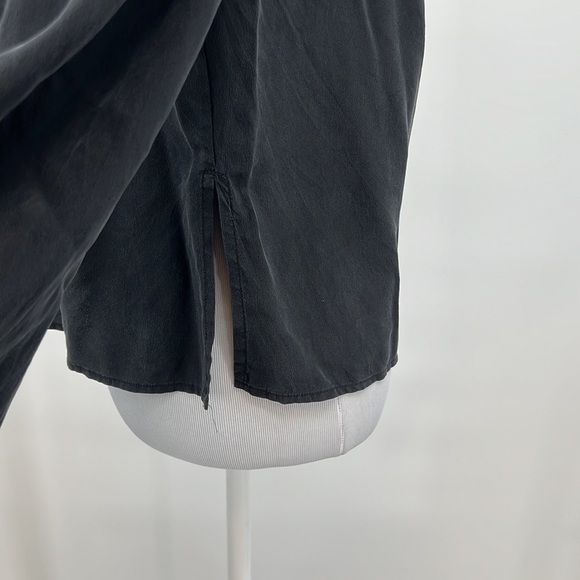 Jay Godfrey Blouse Womens‎ 0 Black Silk Smock Off The Shoulder Bell Flare Sleeve - Picture 6 of 11